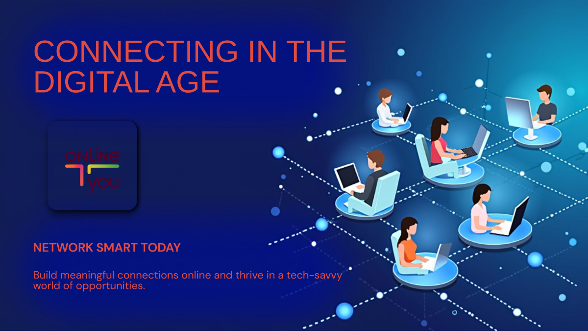 a dark blue background with a network of people connected to each other digitally